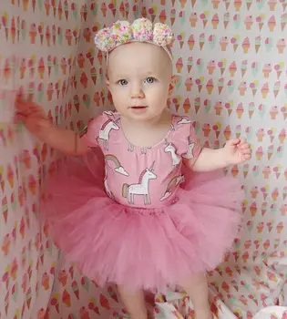 Stylish Kids Baby Princess Dress Unicorn Party Sweet Wedding Tulle