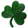Machine embroidered iron on green shamrock clover patch