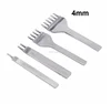 3mm/4mm Pitch 1-2-4-6 Teeth Prong 4pcs/set Leather Belt Craft Punch Tools For DIY Diamond Leathercraft Tool Chisel Set