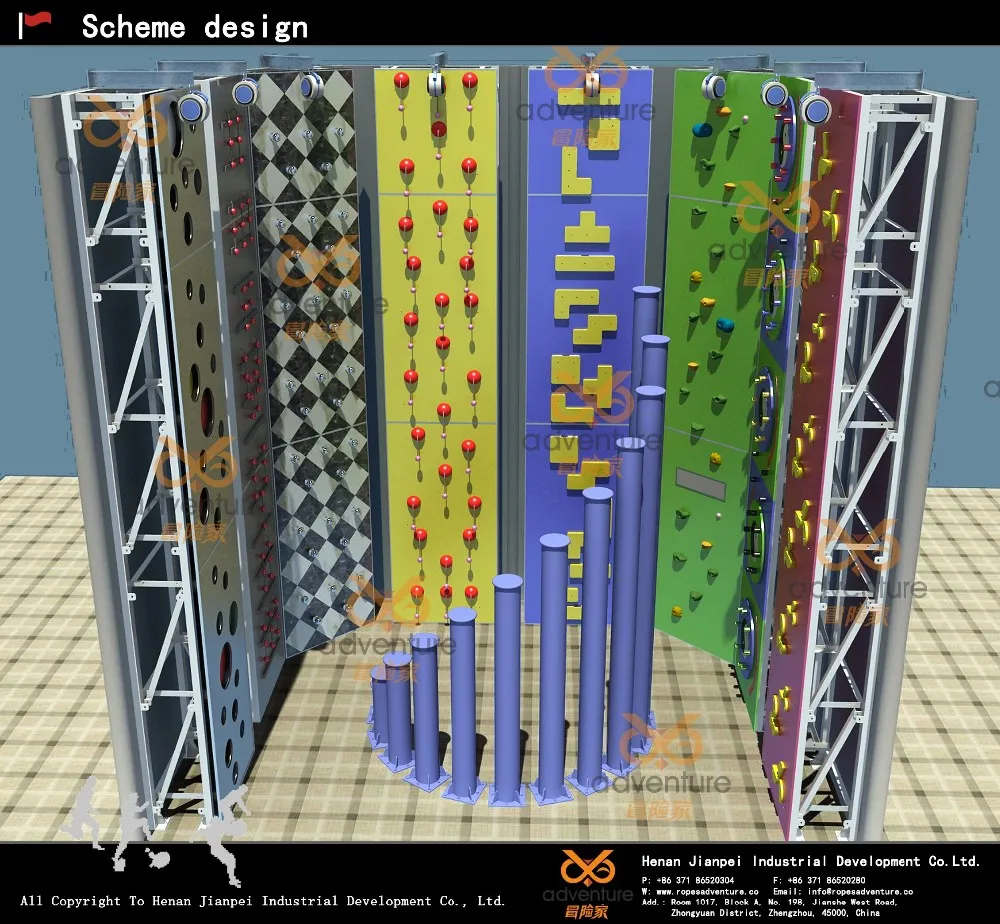 Amusement Park Indoor Rock Climbing Structure Climbing Wall For Adults ...
