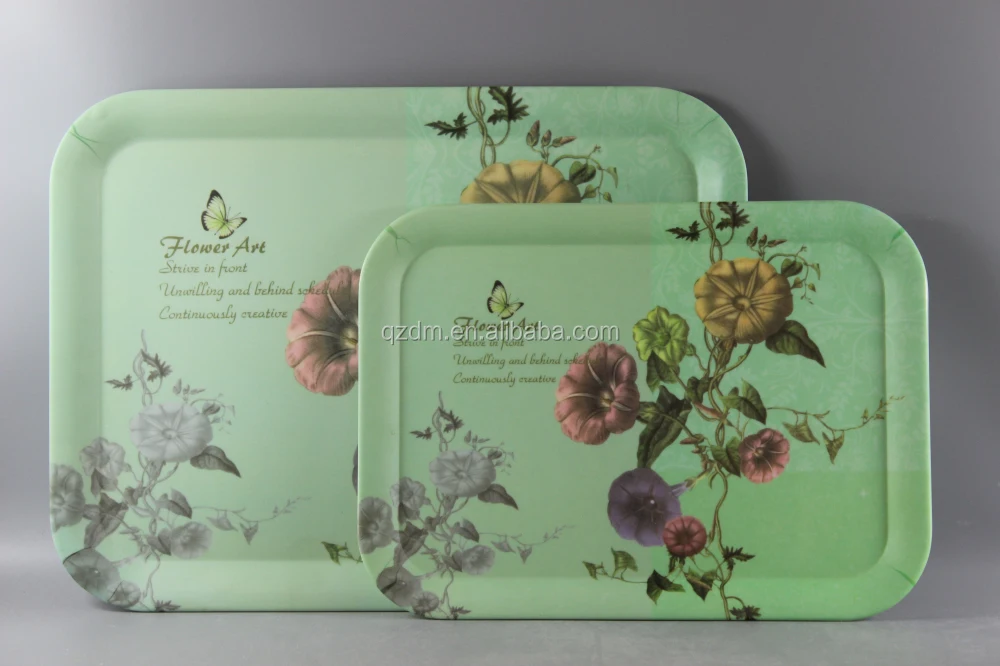 Dull Polish Surface Melamine Square Tray Sets