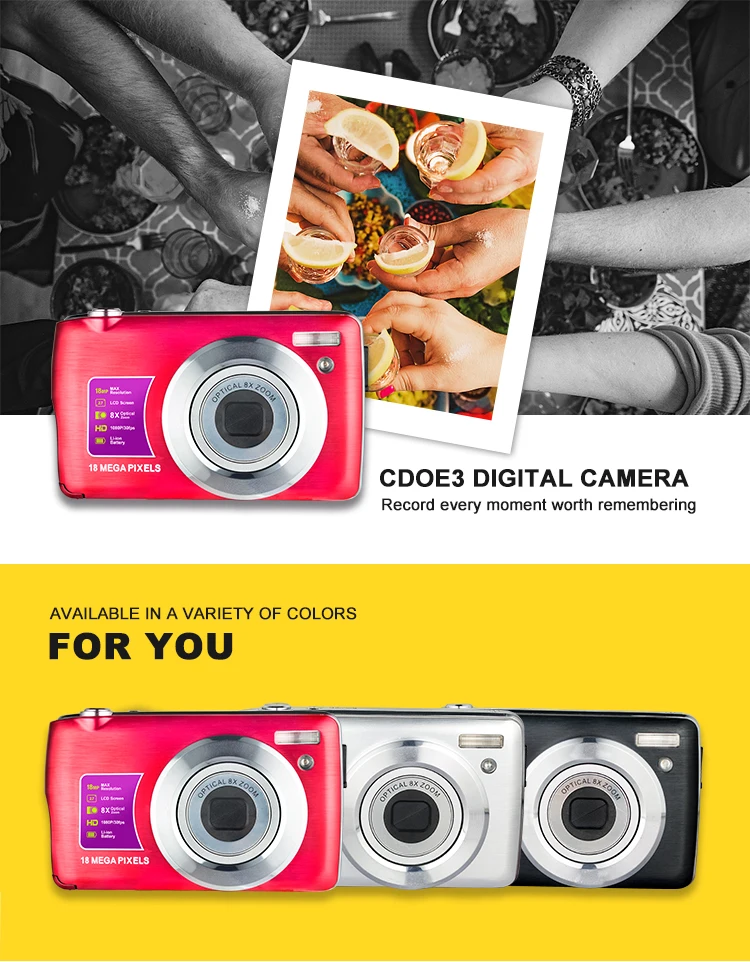 Newest 8X Optical Zoom Digital Camera Compact Camera