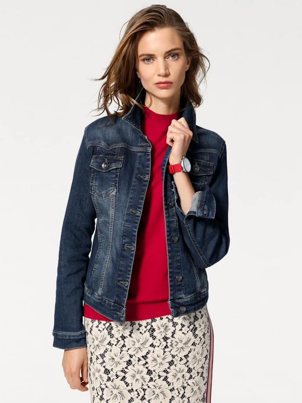 high fashion denim blue stretch women jeans jacket