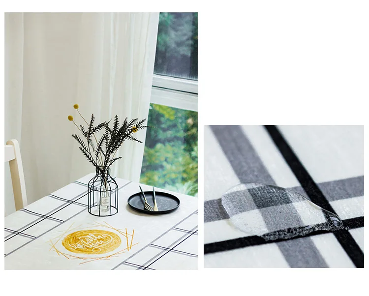 High end chenille solid color stitching waterproof anti scalding ins rectangular tablecloth