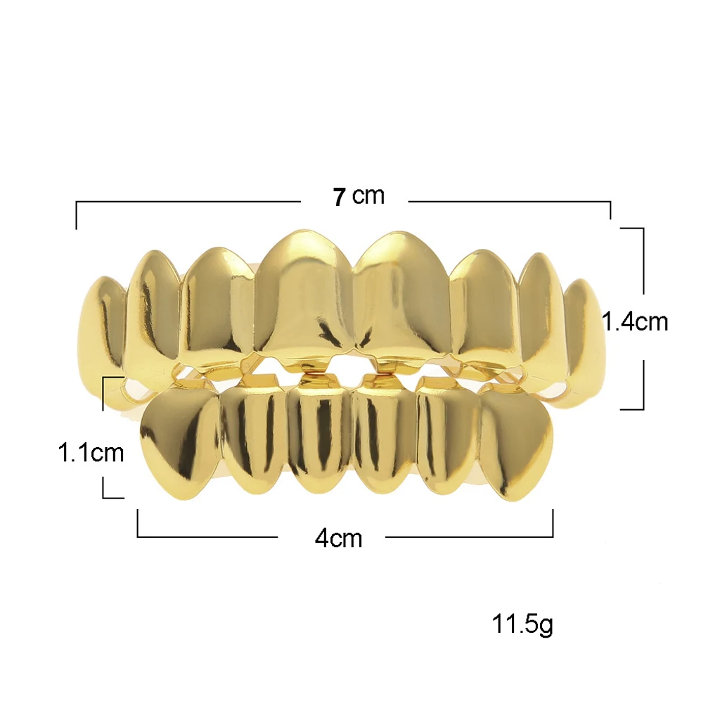 Charm Custom Jewelry Hiphop Teeth Grillz Smooth And Bright Grillz Gold ...