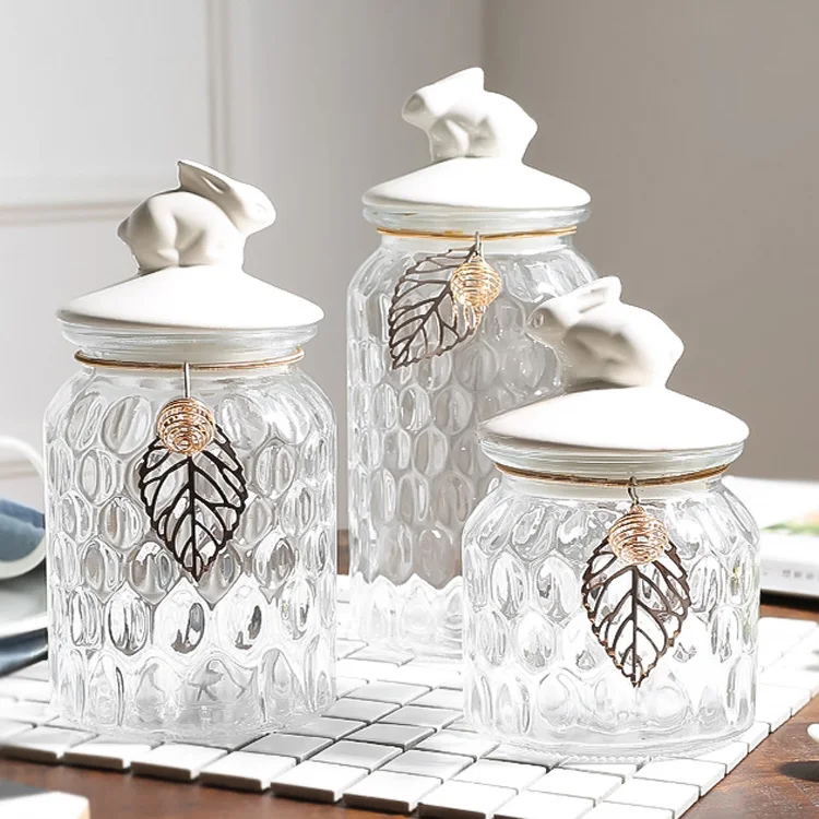 New Products Glass Jar With Ceramic Lid Animal Shape Design For Food Storage Buy Glass Jar