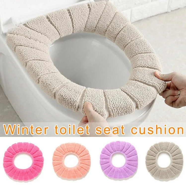 Reusable Toilet Seat Cover Warm Soft Washable Cover For All Shapes of Toilet 