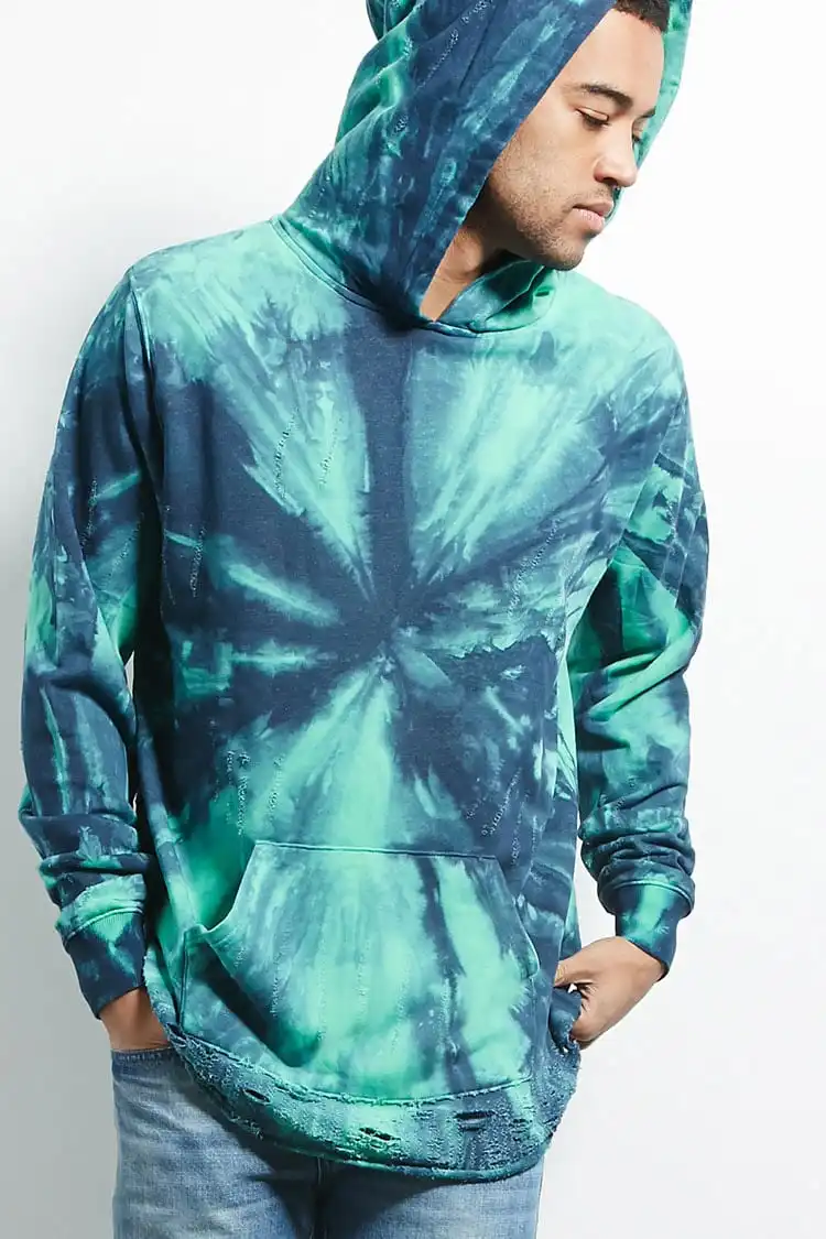 Oem New York Trendy Distressed Tie-dye Hoodie - Buy ...