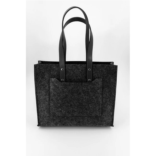 Custom Women Tote Bag Wool Felt Ladies Handbag Shopping Shoulder Bag ...