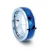 New Design Blue Plated Faceted Tungsten Carbide Spinner Ring