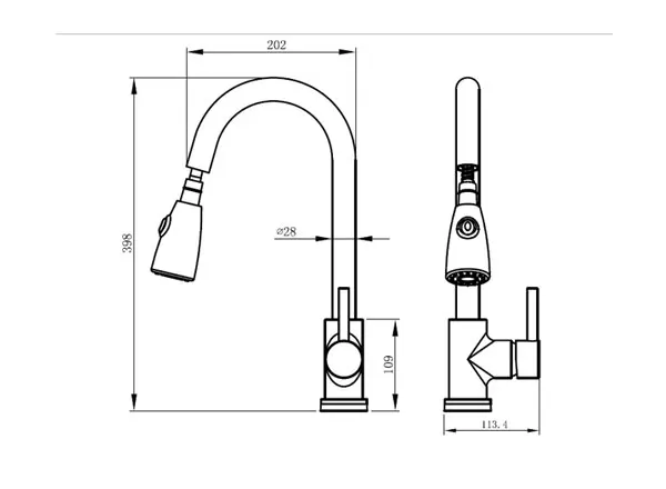 Pull Out Infrared Sensor Commercial Kitchen Faucet