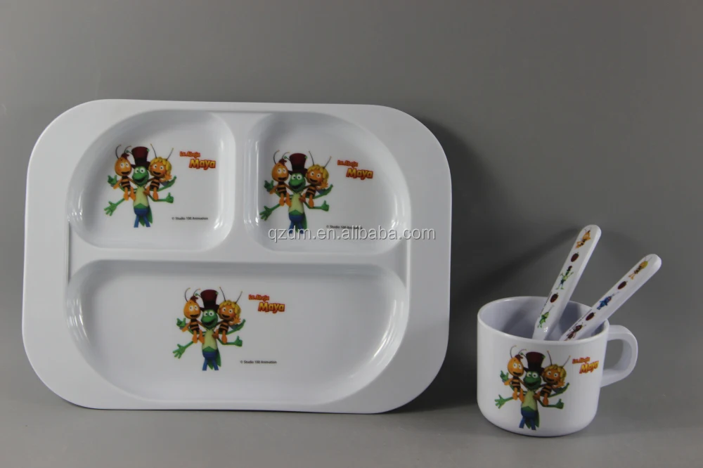 4 Piezas Melamine Dinner Set For Kids/Set Of 4pcs Dinner Ware