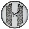 16 Inch Symmetry Metal Glass Dynamic Gear Clock For Wall Decoration