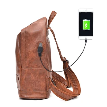 anti theft leather backpack