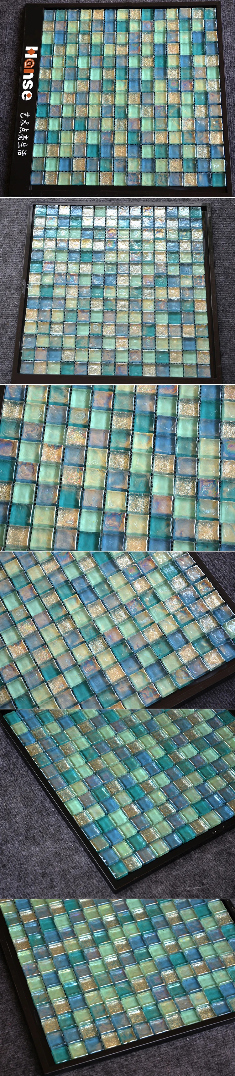 thin blue green teal backsplash turquoise glass aqua mosaic tile