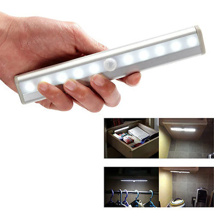 Under Bed Led Light,Motion Activated Bed Night Light 10 Led Strips,Warm