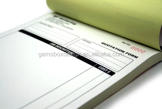 Classic Triplicate Carbonless Custom Print Invoice Cash Receipt Book