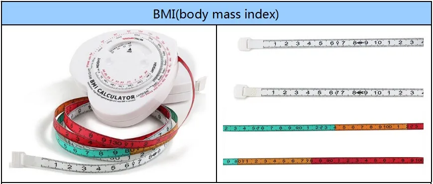 v-t09-05 促销爱心形状塑料身体脂肪 bmi 计算器卷尺