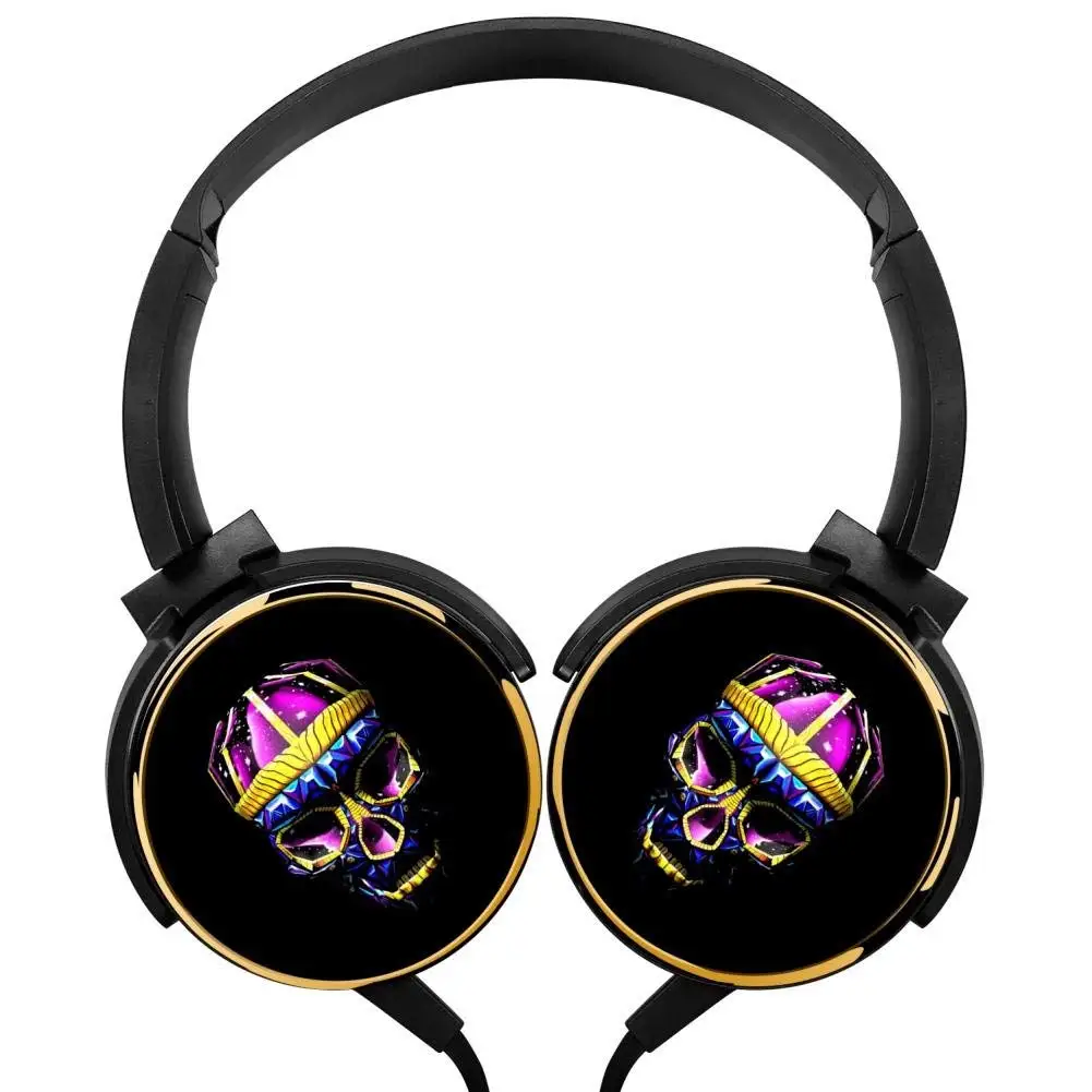 Xerjij Skull Wallpapers Wired Stereo Headset fashion Bass Headphones for Computers Mobile Devices