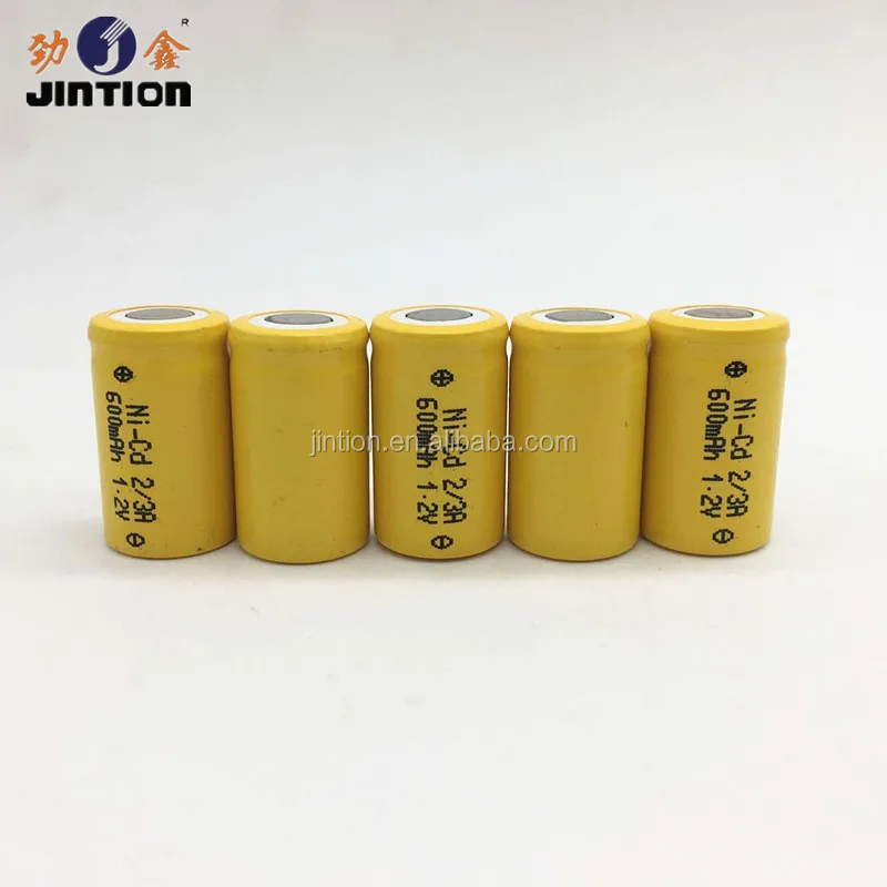Níquel 2/3a 600mah 1,2 V Celda De Batería Recargable Buy Batería De Níquel Cadmio,Nicd 600mah,2/3a 600mah Product on