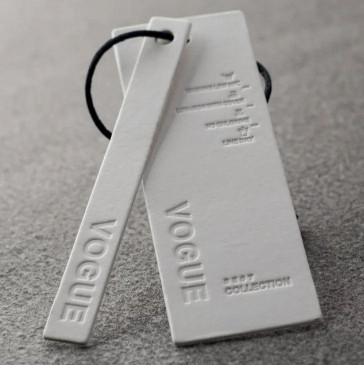 embossed swing tags