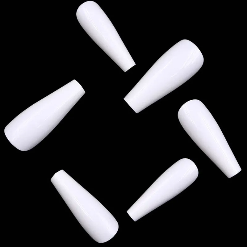 500pcs Coffin Nails Long Ballerina False Nails Tips Clear Full Cover