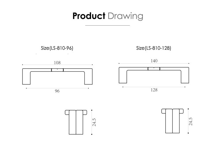 New Design Plastic Drawer Double Sided Flush Square Door Pull Handle