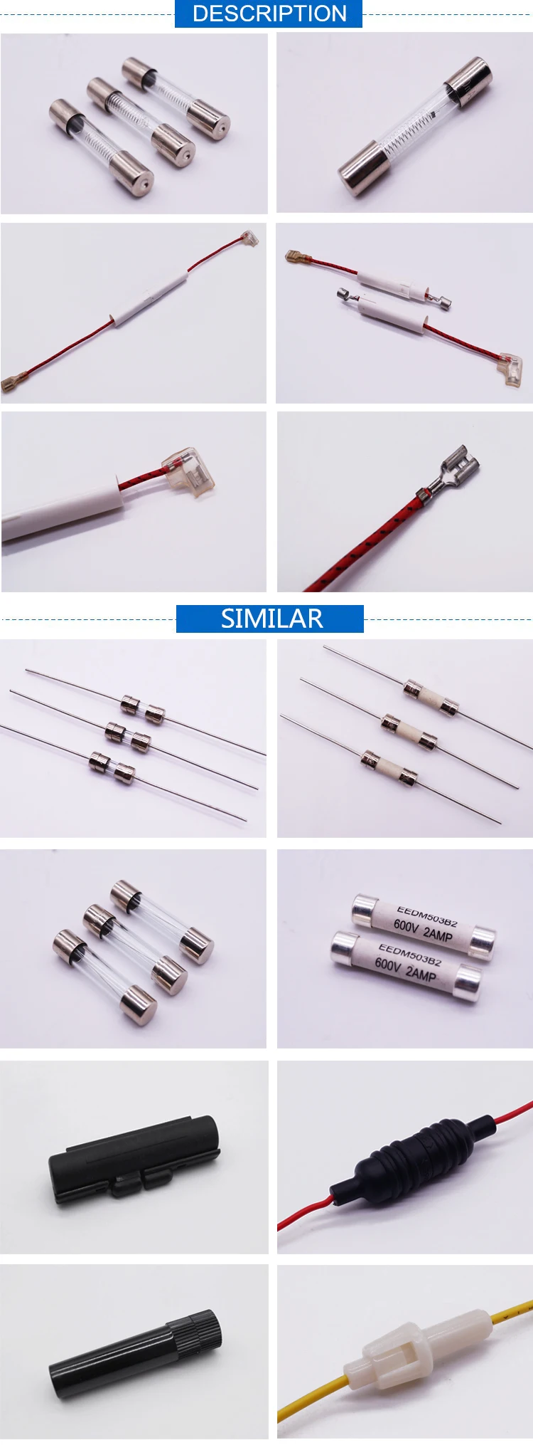 Tuv 5kv High Voltage Fuse Holder For 6.5*40mm 6.5x40mm 6x40mm Glass