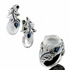 Caoshi African Jewelry Sets Retro Moonstone Ring,Fashion Jewelry Sets Earrings,Wedding Jewelry Sets Women