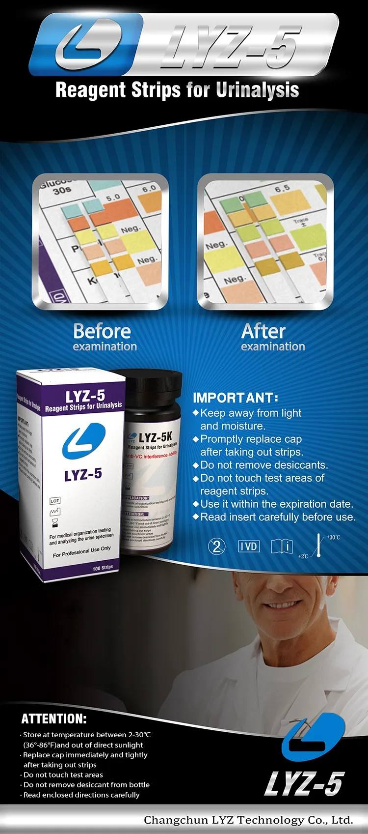In Vitro Diagnostic Medical Devices /urine Test Strips 5 Parameters Urs