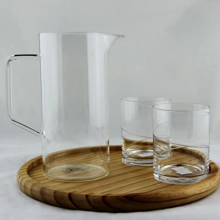 Hand Blown Glass Jug With Tumbler/3pcs Clear Glass Jug Set/glass Water