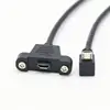 stock 90 degree angle Micro USB Female Extension Panel Mount Type Cable with Screws Data and Charge