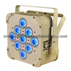 LED Wireless Battery Flat Par, 9x12W, RGBWA+UV 6-in-1
