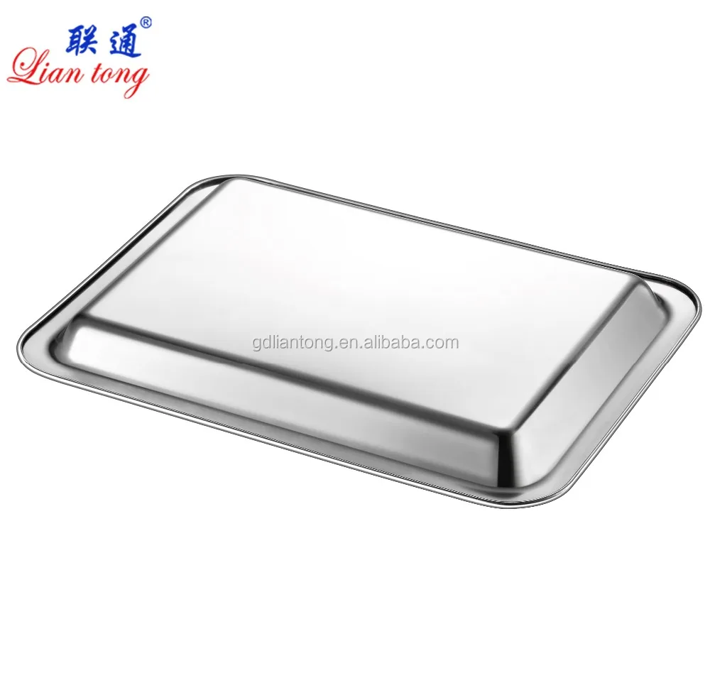 Liantong Factory Supply Cheap Stainless Steel Square Plate Food Serving