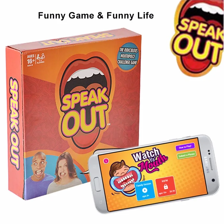 Family Game Play Card Speak Out Funny Challenge Game 5 pcs Mouth Opener