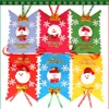 Christmas Tree Decoration Ornaments In Red Felt For Holidays And Thanksgiving - Set of 6 (10x10cm) Snowflakes Reindeer Sack Tree
