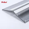 Flexible angle transparent double labeling price strip with self adhesive gape and grip channel