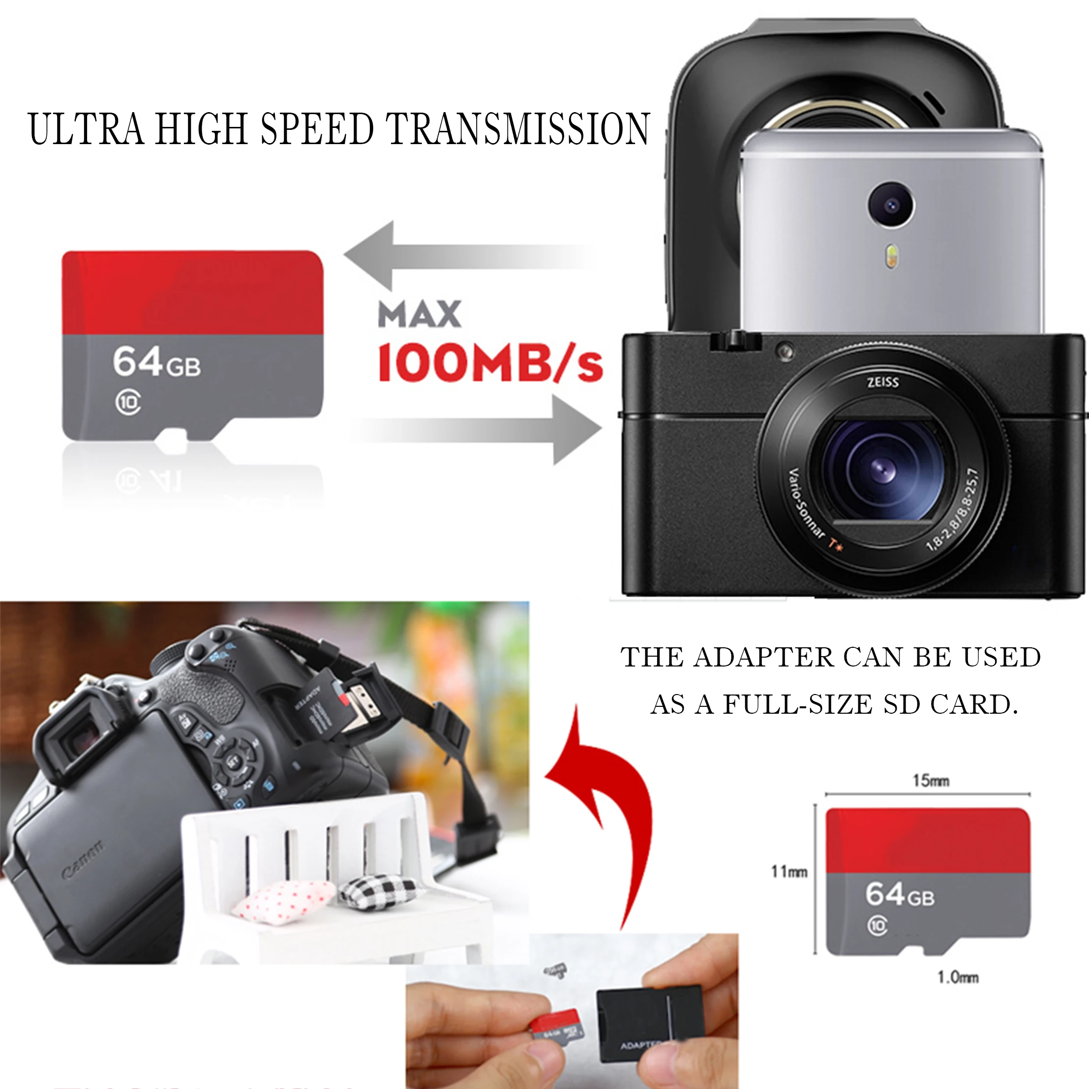 H2 test Class 10 U3 Flash Memory Card 100MB/s 32 gb memory sd card Factory Price Micro Memory SD Cards 64gb 128gb With Adapter - ANKUX.COM