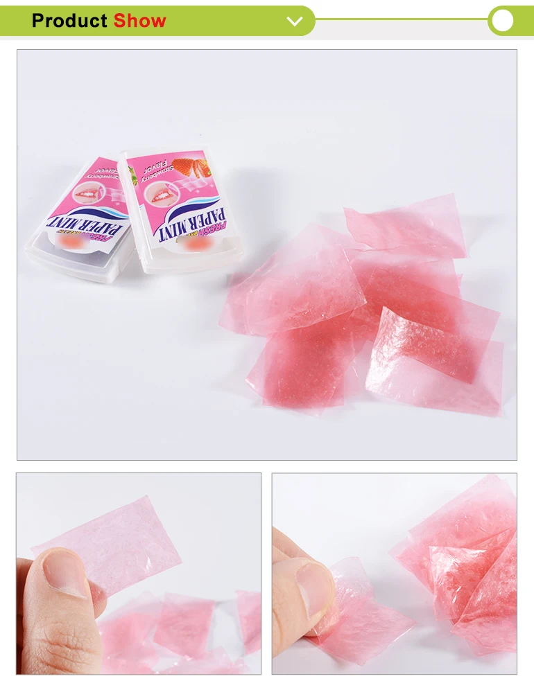 Shantou Confetionery Strawberry Paper Mint Candy Strips Fresh Breath Mint Strip Candy Buy