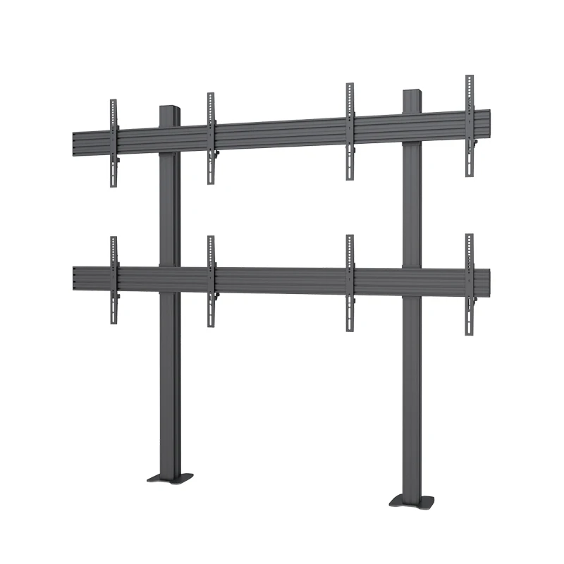 Quad Monitors Stable Wall Mounted TV Holder With Cable Management