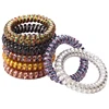 New Fashion Telephone Wire Cord Hair Band For Women Random Mix Color Design Bright Headwear Hair Accessories