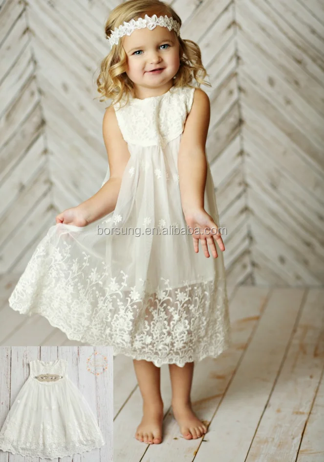 rustic white lace dress
