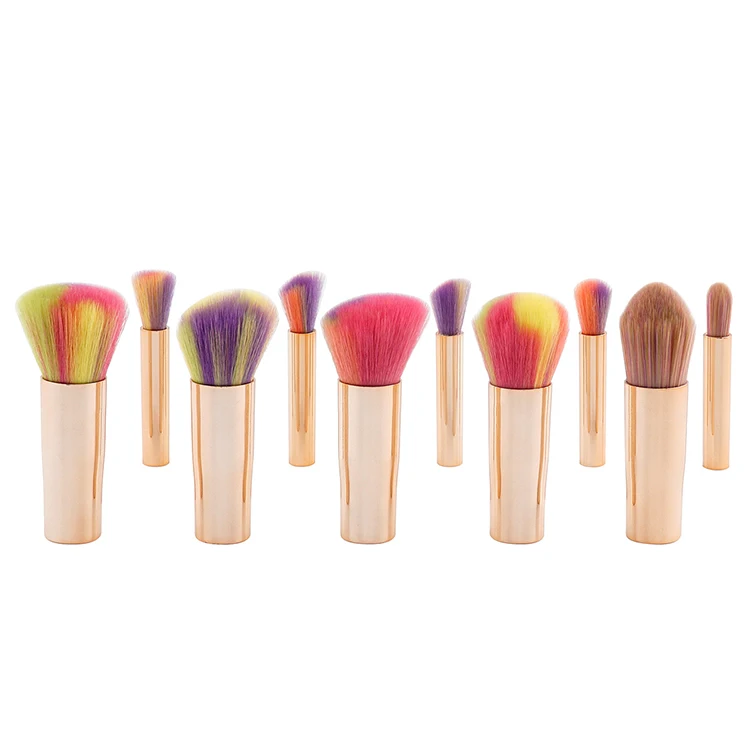 New Arrivals Top Quality Bristles Detachable Gradient Plastic Makeup Brush Set
