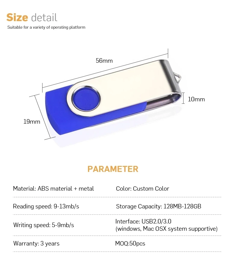 Customized logo low price swivel pendrive usb 8gb 16gb 32gb 64gb 128gb usb flash drive - ANKUX.COM