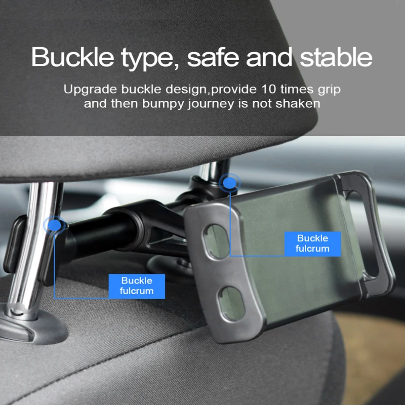 Portable 360 degree flexible rotation car headrest mount car tablet holder