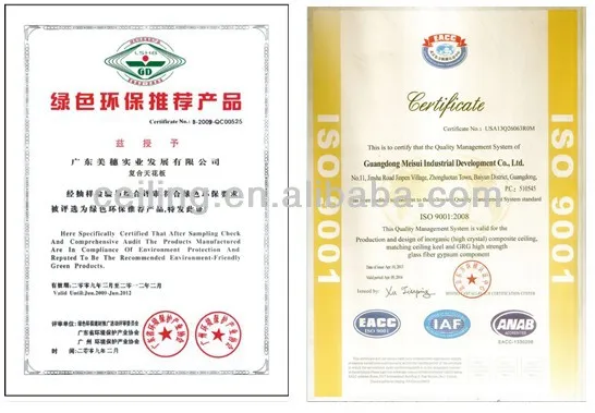 gypsum board certifications