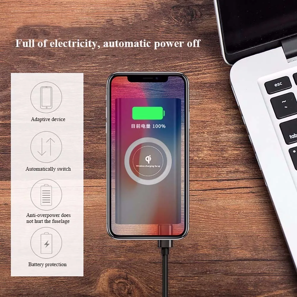 Factory Price Universal Led Flash Light 10000Mah QI Wireless Power Bank For Smart Phone - ANKUX.COM