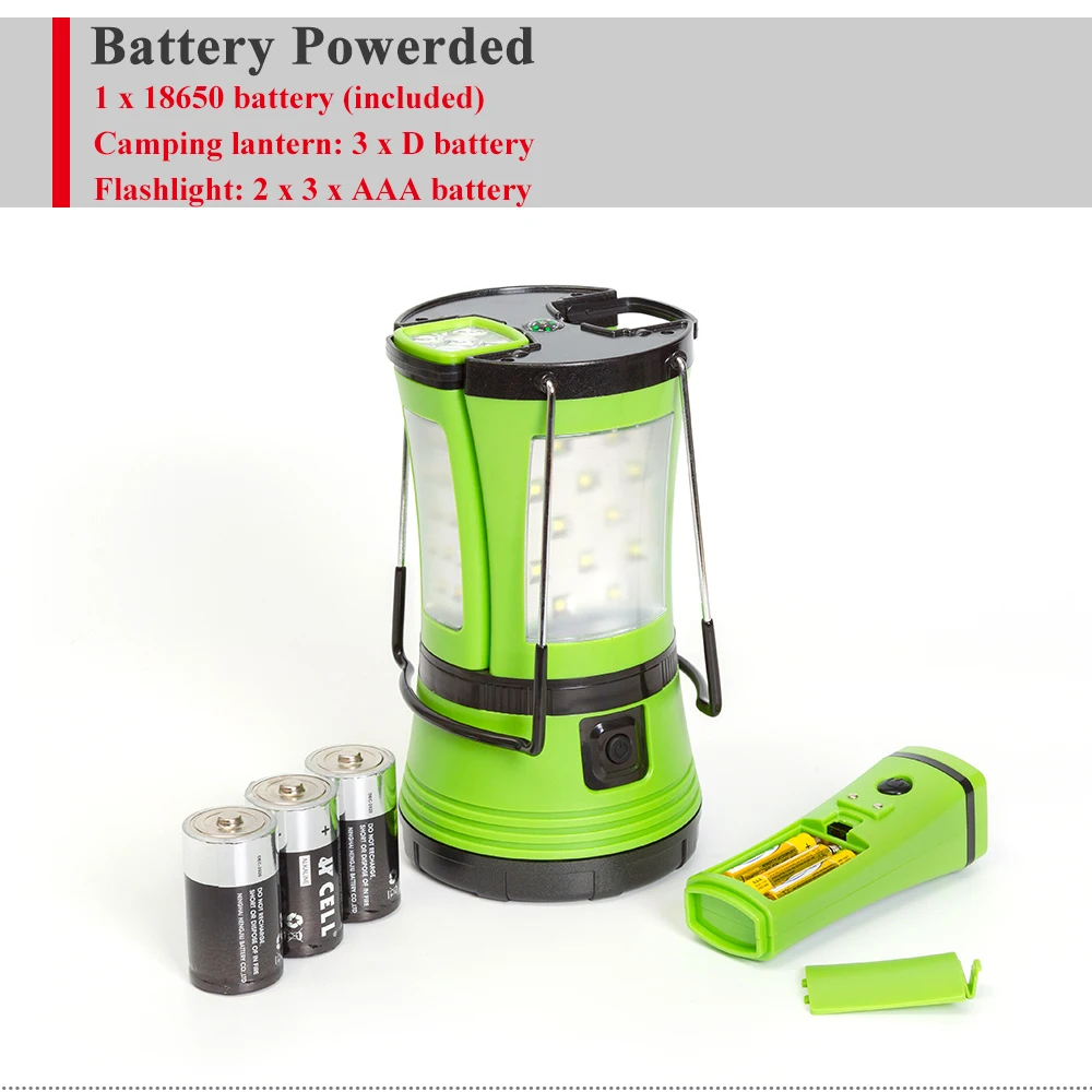 600 lumens camping lamp 18650 battery Rechargeable Camping Lantern with Detachable Portable Flashlight factory