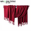 Luxury And Soft Wine Red Silk Blankets Natural Silk Throws With Fringe