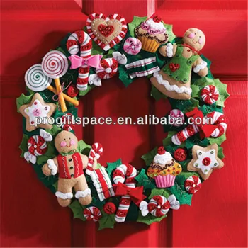 2018 hot sell eco friendly handmade felt christmas garland with flower in bulk made in china - Felt Christmas Garland 2018 hot sell eco friendly handmade felt christmas garland with flower in bulk made in china - Felt Christmas Garland